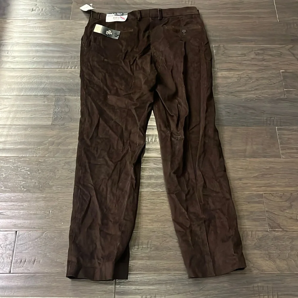 Lauren Ralph Lauren Dewhurst Flat Front Corduroy Pants Dark brown new Mens 36x32